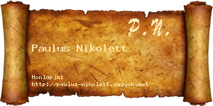 Paulus Nikolett névjegykártya