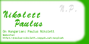 nikolett paulus business card